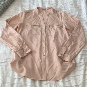 Calvin Klein Blush Long Sleeve Blouse